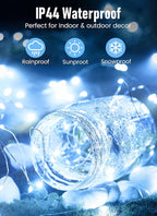4-Pack 33ft Christmas LED String Lights, Waterproof Timer Lights