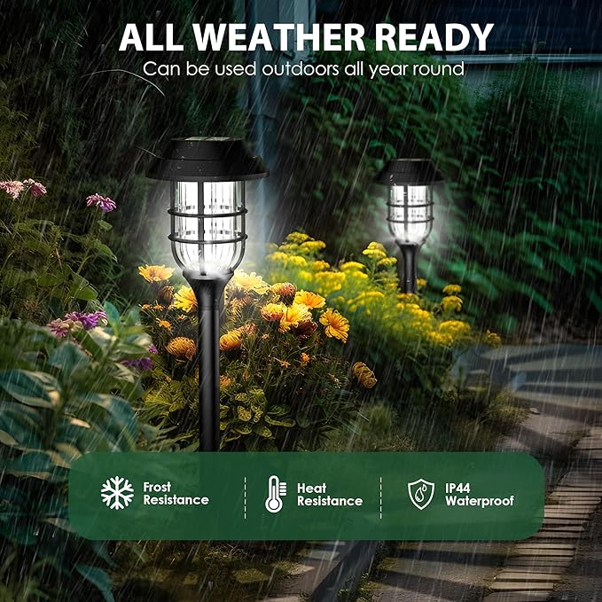 Cold White Solar Pathway Lights 12-Pack, Garden LED