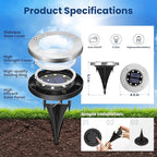 16-Pack Solar Fence Lights, Cool White LED