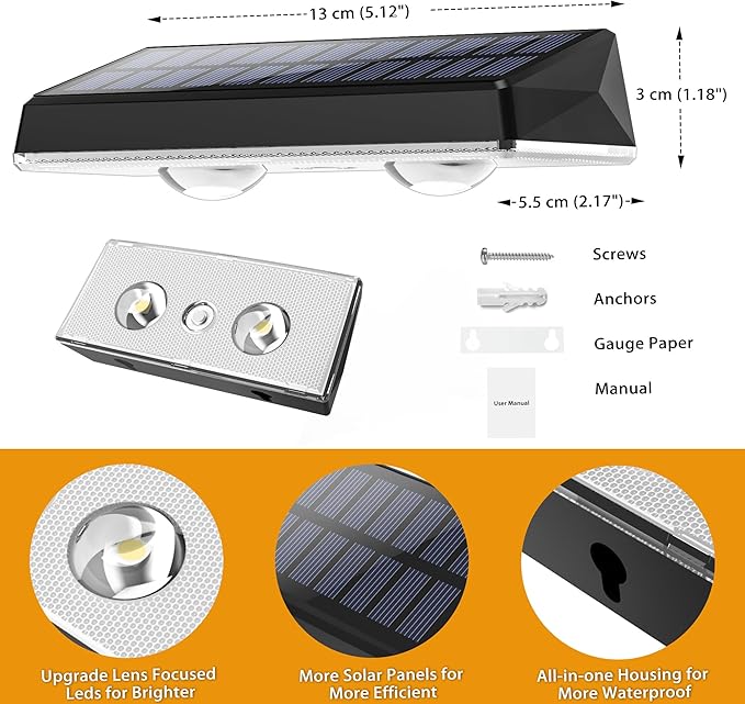 Solar Fence Lights Outdoor, 20-Pack 120LM Fence Lights Solar Powered, IP67 Waterproof Dusk to Dawn Auto On/Off 12+ Hours for Outside/Backyard/Wall/Step/Patio/Deck/Pool (Warm White & RGB 7 Colors)
