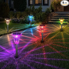 RGB Solar Pathway Lights 4-Pack, Garden LED