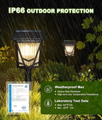 6-Pack Black Solar Path Lights, Outdoor Yard LED