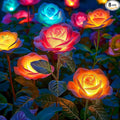 Flower Solar Lawn Figurine Light, Waterproof