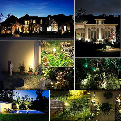 MEIHONG Solar Spot Lights Outdoor, Warm White LED Landscape Lamp Dusk to Dawn, 2-in-1 Solar Spotlight for Trees Lights for Garden Porch Walkway Patio (4 Pack)