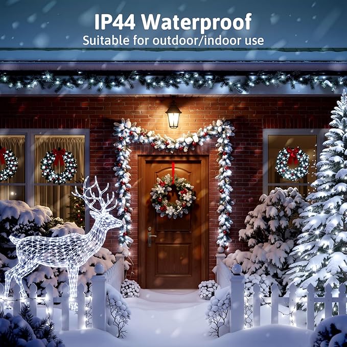 Christmas String Lights, 33ft 100 LED Waterproof Twinkle Lights