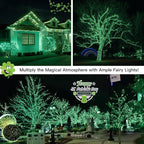 100 LED Christmas Twinkle Lights, 33ft Waterproof for Yard