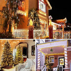 Christmas Porch String Lights 2-Pack, 17ft 50 LED Waterproof