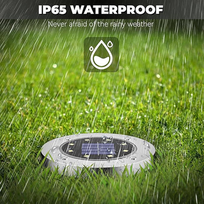 Solar Lights Outdoor Waterproof 12Pack, Solar Garden Lights Pathway Light Bright In-Ground Light Landscape Lighting Outdoor Garden Decor for Yard, Patio, Driveway, Walkway Warm Light
