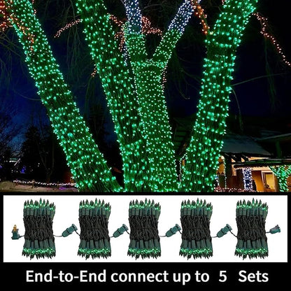 LAMPHOME St. Patrick's Day Mini String Lights, 100 Count 20Ft Incandescent Bulb Waterproof Green Fairy Lights Plug in for Indoor Outdoor Halloween Party Patio Christmas Decor,Green