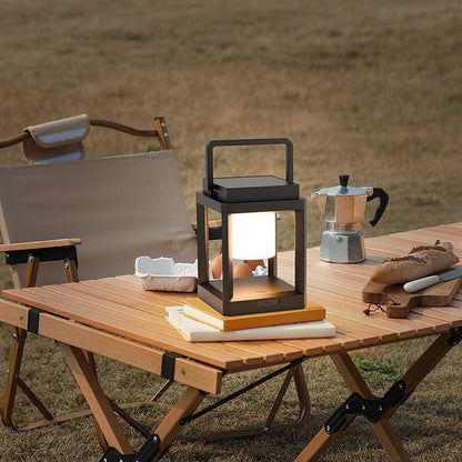 Solar Lantern Outdoor, Rechargeable Waterproof LED Lantern, Tabletop and Hanging Solar Lanterns Outdoor with Touch Control for Patio Camping
