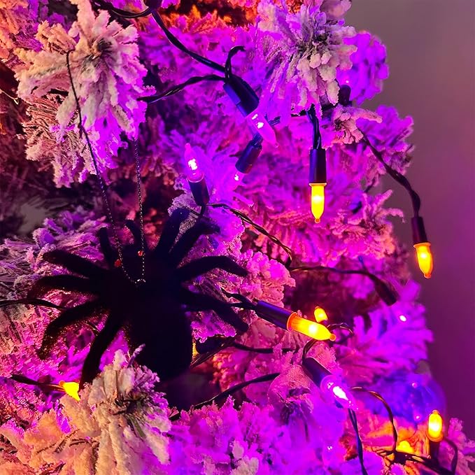 2-Pack 16ft Halloween LED String Lights, Waterproof Timer Lights