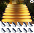 12-Pack Solar Fence Step Lights, Warm White Waterproof