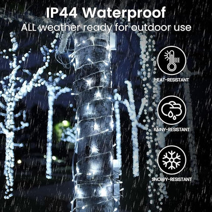 4 Pack Christmas String Lights Battery Operated with Timer, 66FT 200 LED Waterproof Battery Twinkle Lights, 8 Modes Fairy Light for Indoor & Outdoor Garland Tree Christmas Decorations (Cool White)