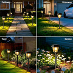 12-Pack Warm White Solar Path Lights, Outdoor Yard LED