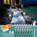 Solar Pathway Lights 24-Pack, Driveway LED