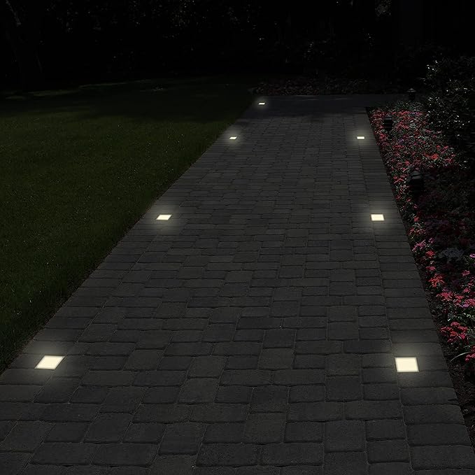 Solar Flat Disk Lights, Waterproof Walkway
