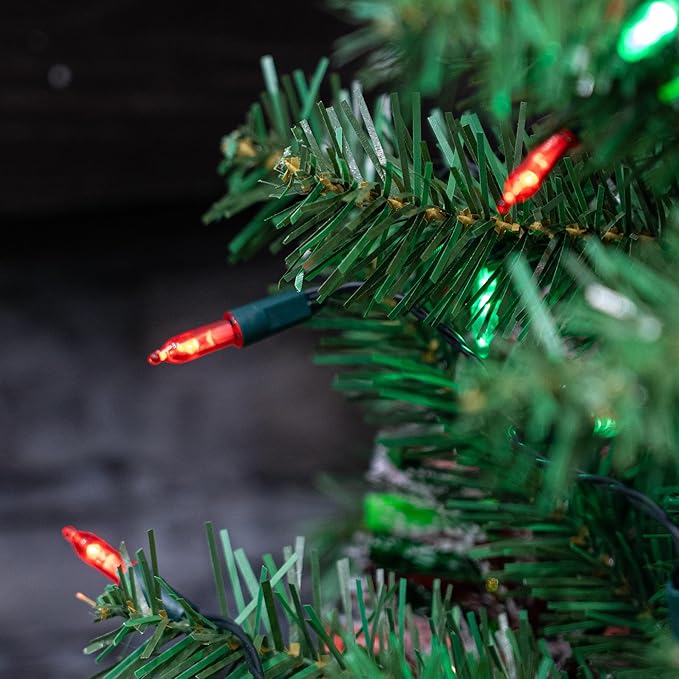 TW SHINE Battery Operated Christmas Lights, 2 Pack Total 100 LED 32 FT Battery Operated String Lights with 8 Modes, Xmas Lights for Outdoor Indoor Wedding Party Home Decorations, Red & Green