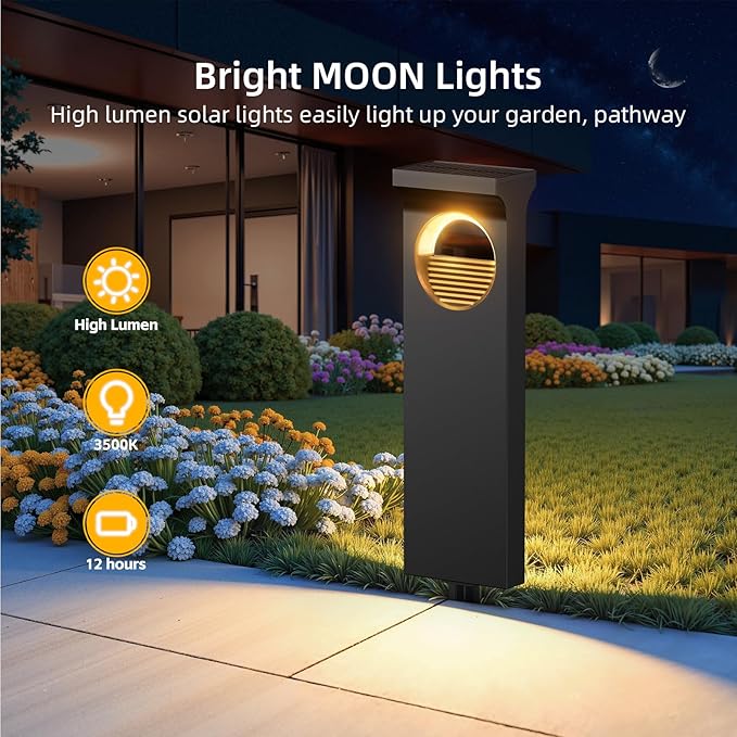 6-Pack Solar Pathway Lights, Waterproof LED Yard Lights
