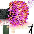 100 LED Halloween Twinkle Lights, 33ft Waterproof for Porch