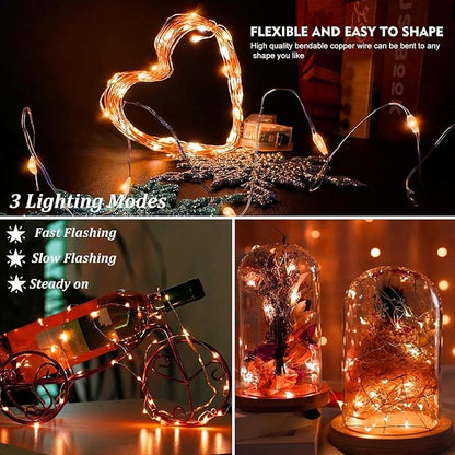 Christmas Fairy Lights 12-Pack, 20 LED Battery Twinkle Lights