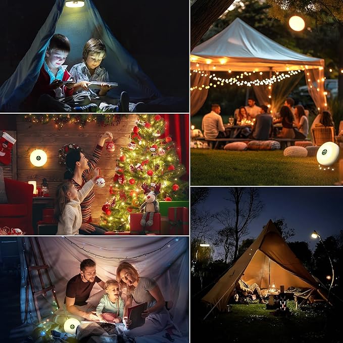 Camping String Lights Rechargeable,Allspark 4 in 1 Quick Storage 32.8FT Tent String Lights with 8 Lighting Modes,Portable Handing Waterproof LED Lights for Outdoor Patio Awning Garden Party Essentials