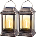 2-Pack Backyard Solar Backyard Lanterns, Rustic Waterproof LED