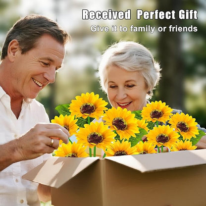Solar Sunflower Lights Outdoor Flower Lights,6 Pack 36 Sunflower Waterproof Lights for Outside Party Gardening Gifts Mother's Day for Patio Yard Pathway Party Housewarming Gift
