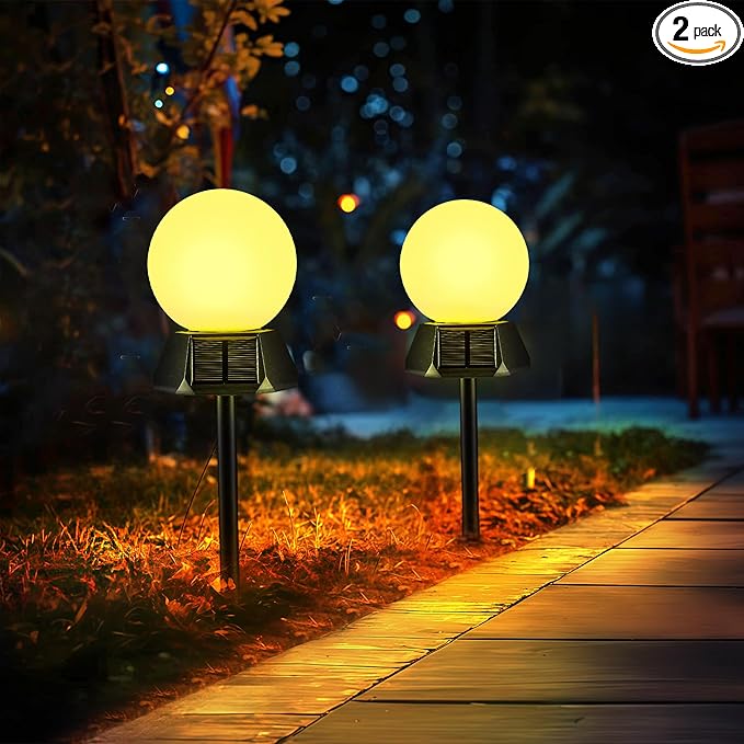 2-Pack IP65 Solar Landscape Lights for Driveway