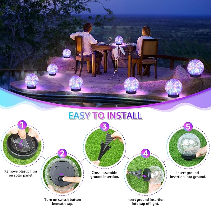 Solar Pathway Lights, Waterproof LED Garden Lights