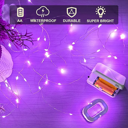 50 LED Christmas Twinkle Lights, 16ft Waterproof for Porch