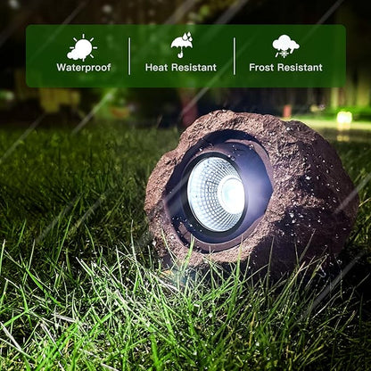 Timeflies Solar Rock Lights Outdoor 1 Pack, Bright Solar Spotlights Outdoor Waterproof, Wireless LED Rock Lights, Auto On/Off Solar Landscape Spotlights for Yard Walkway Patio Pathway Flowerbed