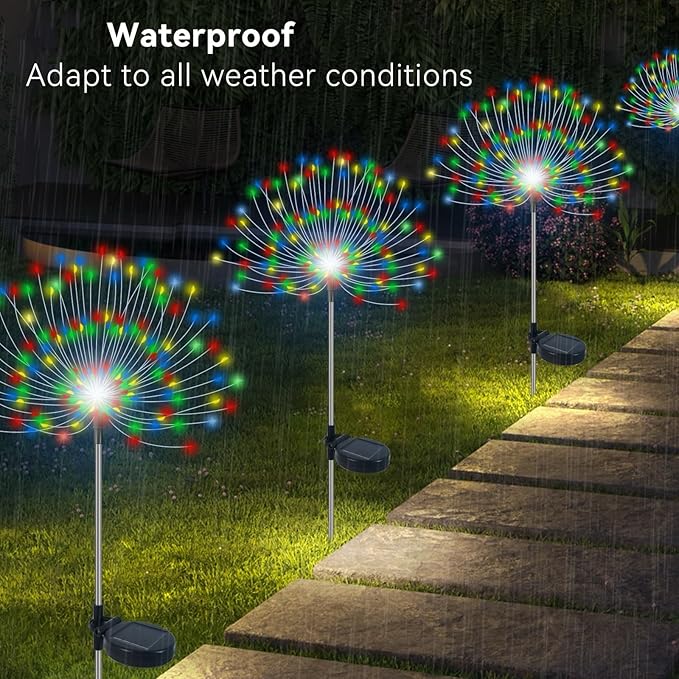 Multicolor Solar Pathway Lights 2-Pack, Garden LED