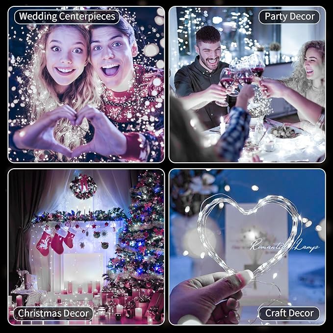 20-Pack Christmas String Lights, 7ft 20 LED Waterproof Twinkle Lights