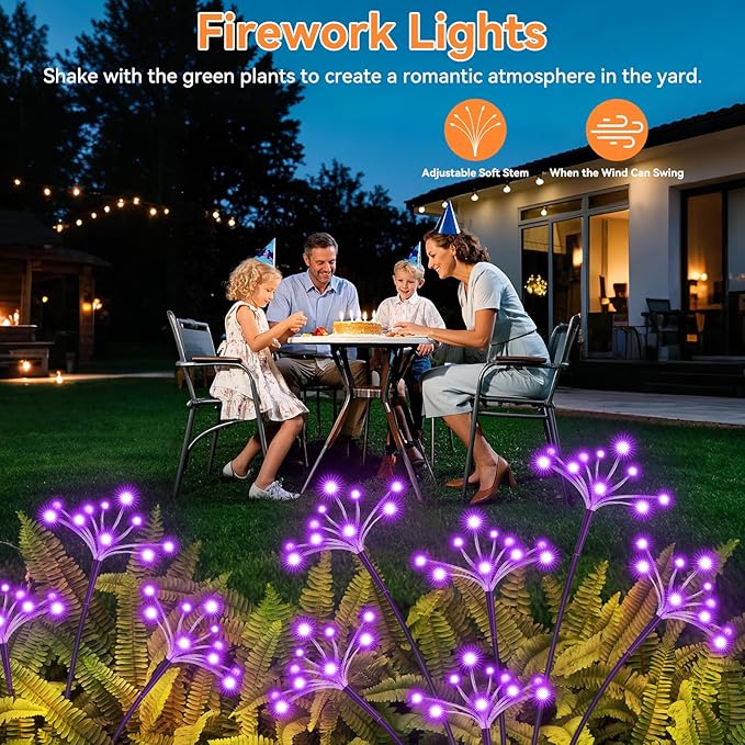 2-Pack Solar Pathway Lights, Waterproof LED Garden Lights
