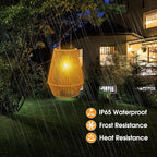 2-Pack Courtyard Solar Backyard Lanterns, Elegant Waterproof LED