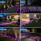 8-Pack Solar Ground Disk Lights, Waterproof LED