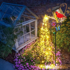 Red Solar Path Lights, Outdoor Yard LED
