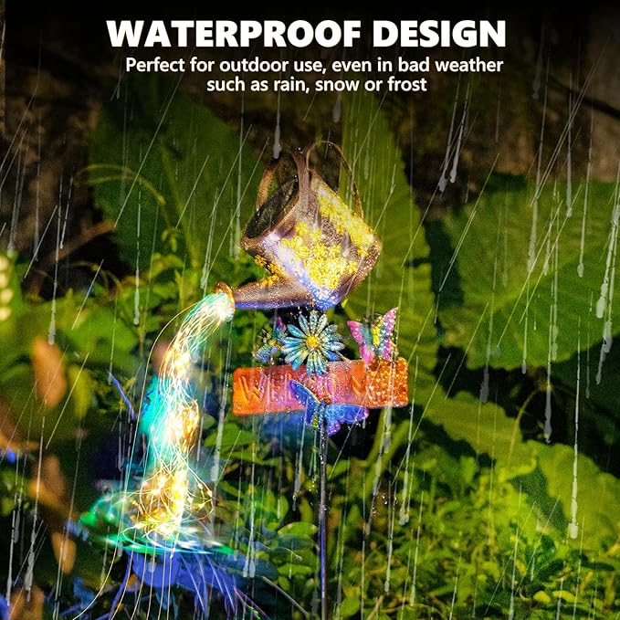 Solar Watering Can Lights, Solar Garden Lights Flower Bed Decor, IP65 Waterproof Outdoor Garden Decor, Garden Gifts for Women Mom Grandma