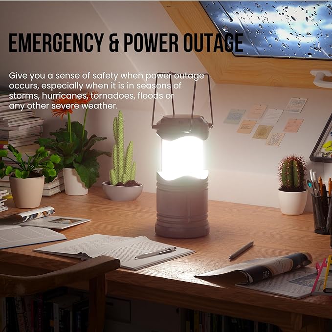 4-Pack Hanging Solar Lanterns, Waterproof LED Porch Lights