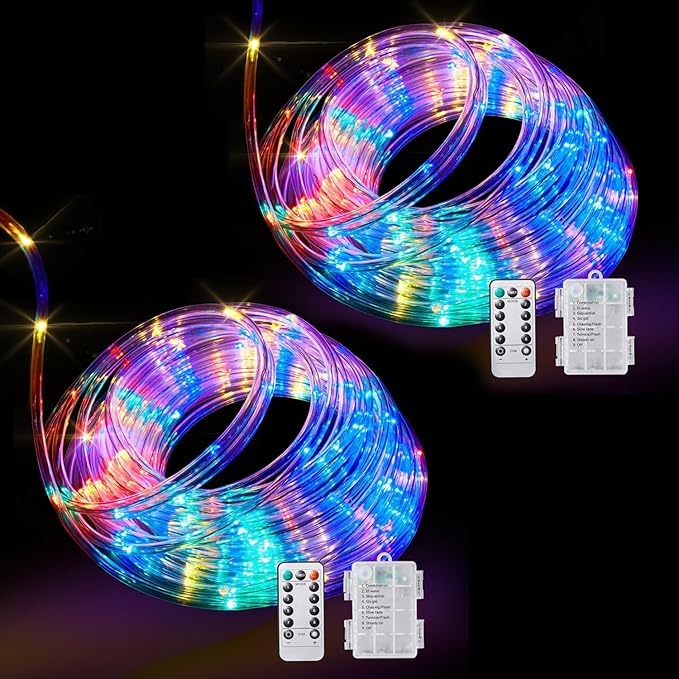 Remote Control Rope Lights, 40ft Color-Changing LED