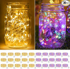 30-Pack Christmas String Lights, 7ft 20 LED Waterproof Twinkle Lights