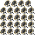 24-Pack Solar Ground Disk Lights, Warm White Waterproof LED