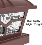 4-Pack Warm White Fence Post Cap Lights, Solar LED