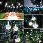 12-Pack Elegant Globe Solar Lanterns for Outdoor, Waterproof LED