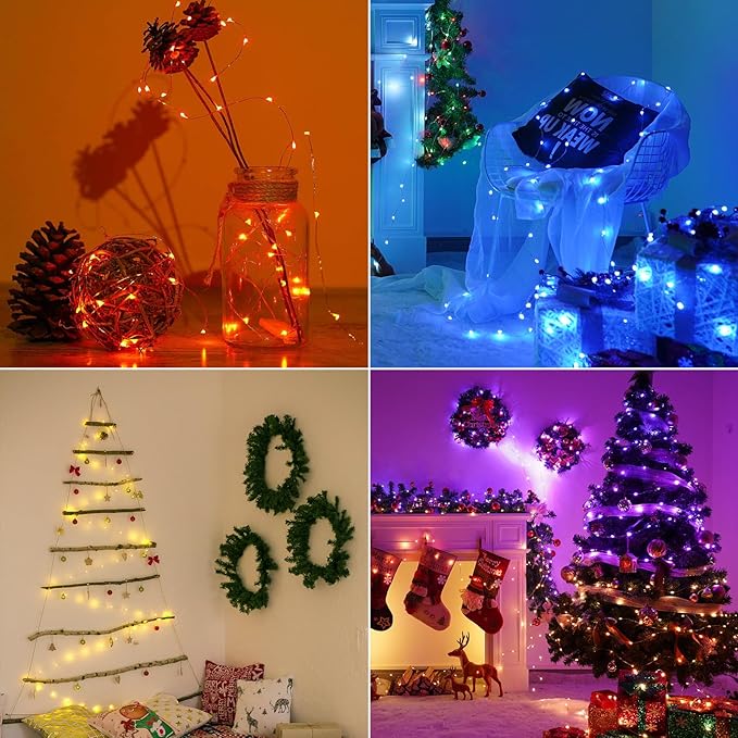 Christmas Yard String Lights 4-Pack, 66ft 200 LED Waterproof