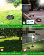 12-Pack White In-Ground Solar Lights, Flat LED Driveway
