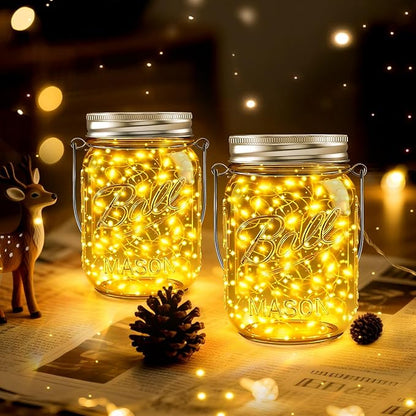 ZNYCYE Mason Jar Solar Lights for Outside, 12 Pack 30 LED Fairy Firefly Lights Mason Jar Solar Lids Outdoor Waterproof String Lights with Hangers(NO JARS) for Patio Garden Yard Lawn Decor - Warm White