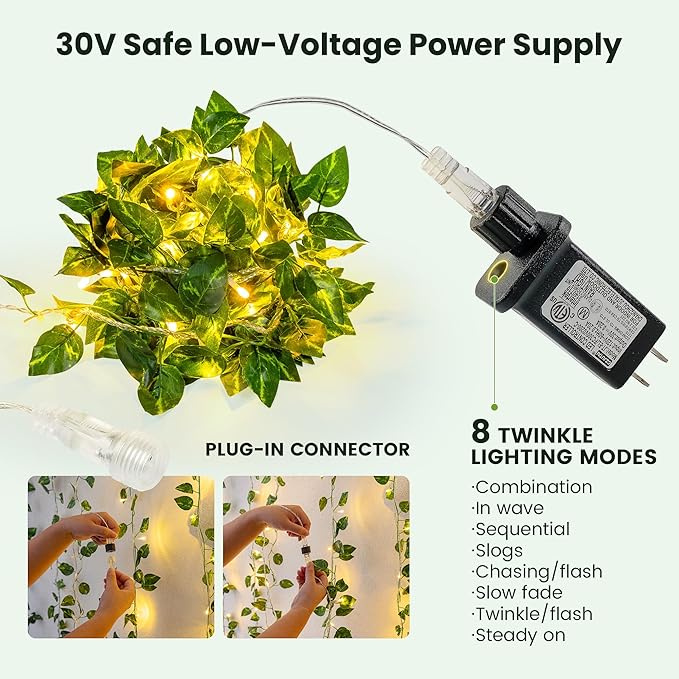 Outdoor String Lights, 23ft Warm White Waterproof LED