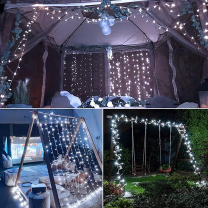 4 Pack Battery Operated Christmas String Lights,16.5Ft 50LED Tree Lights Timer Auto On/off Clear Wire Christmas Lights,8 Modes Fairy Lights Indoor Outdoor Light for Xmas Tree Wreath Garden Patio Deck