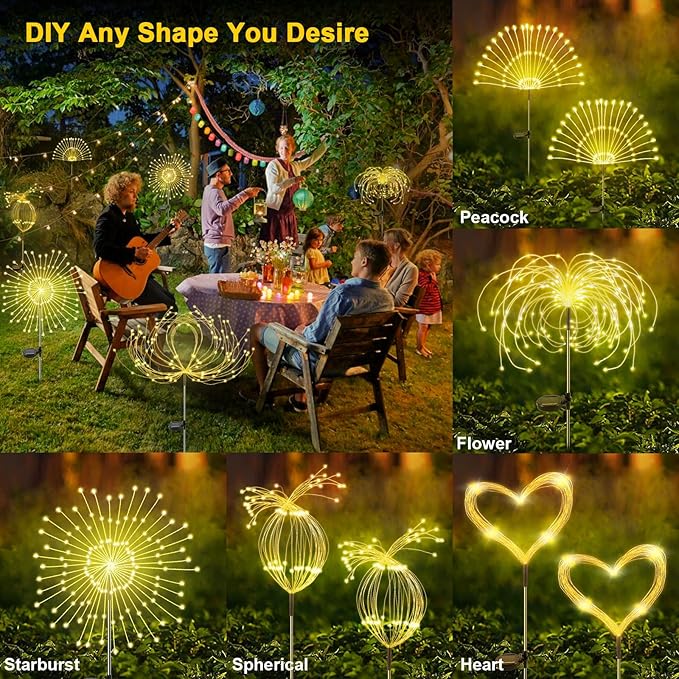 4-Pack Warm White Solar Path Lights, Outdoor Garden LED